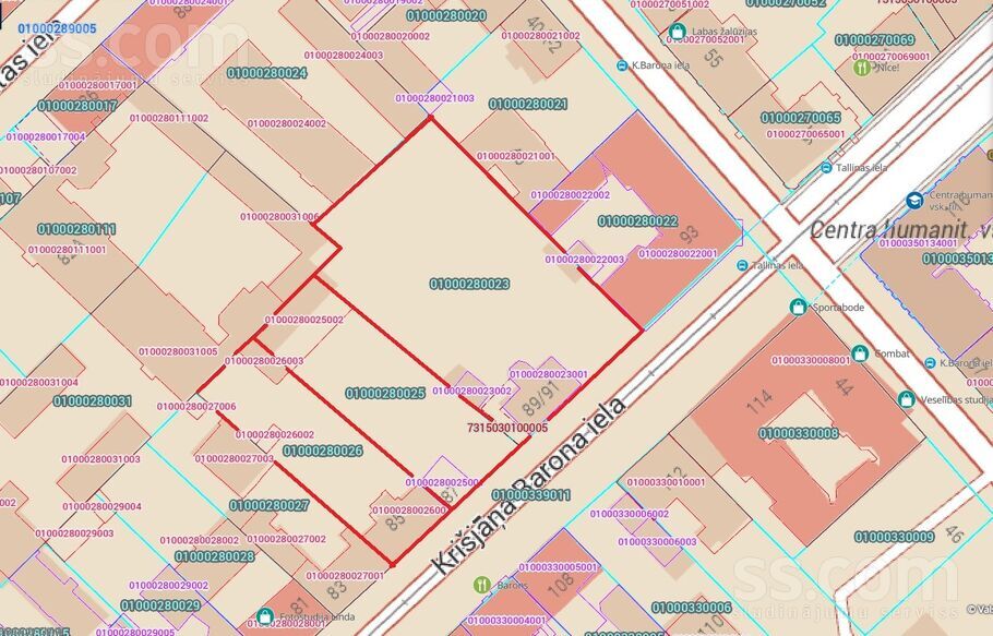 Barona 89, Rīga — zeme