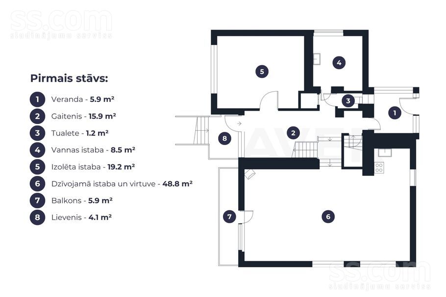 Lakstīgalu iela 32, Skrīveri, Aizkraukle un raj., Skrīveru pag. — maja