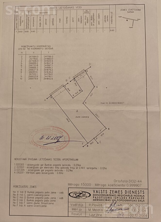 Jaunie Lauksargi, Tadaiķi, Liepāja un raj., Bunkas pag. — zeme