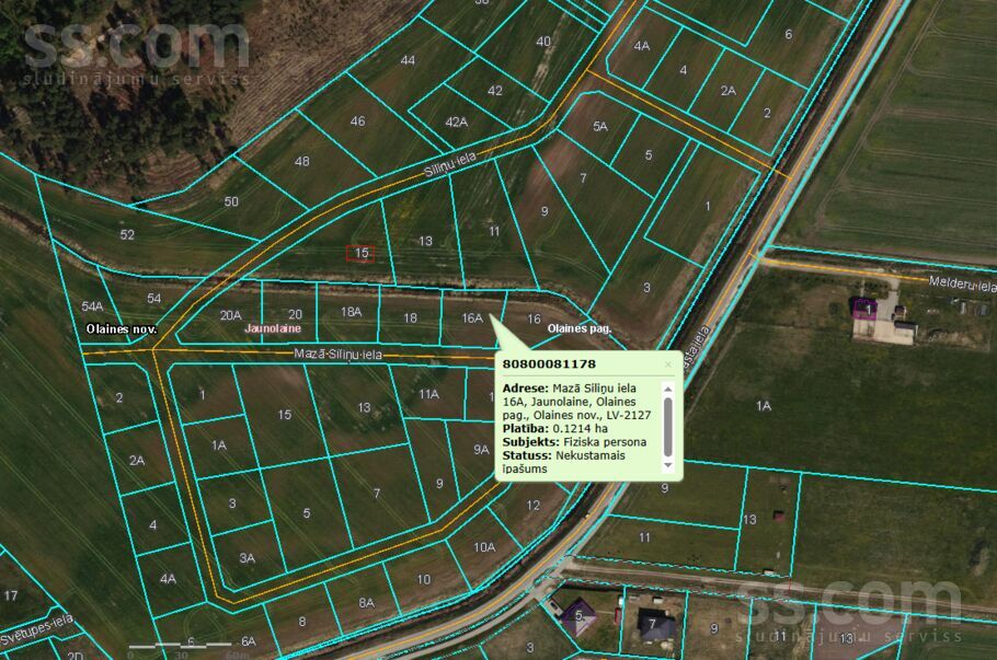 Siliņu iela 16a, Lubauši, Rīgas rajons, Olaines pag. — zeme
