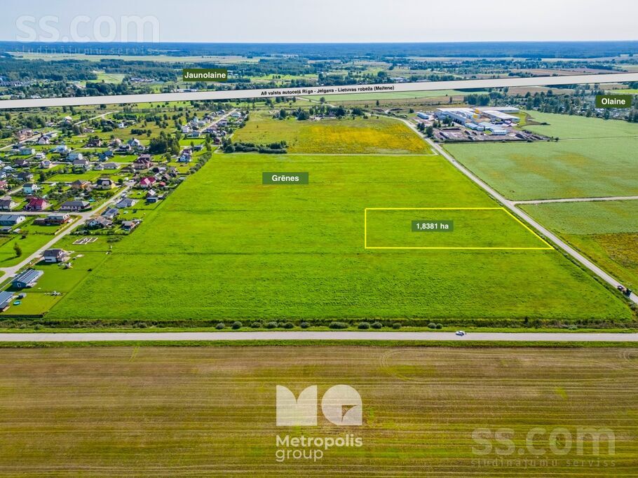 Upenieku - Jelgavas, Grēnes, Rīgas rajons, Olaines pag. — zeme