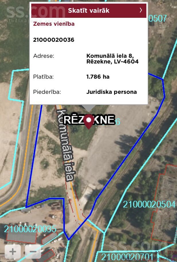 Komunālā 8, Rēzekne un raj., Rēzekne — zeme