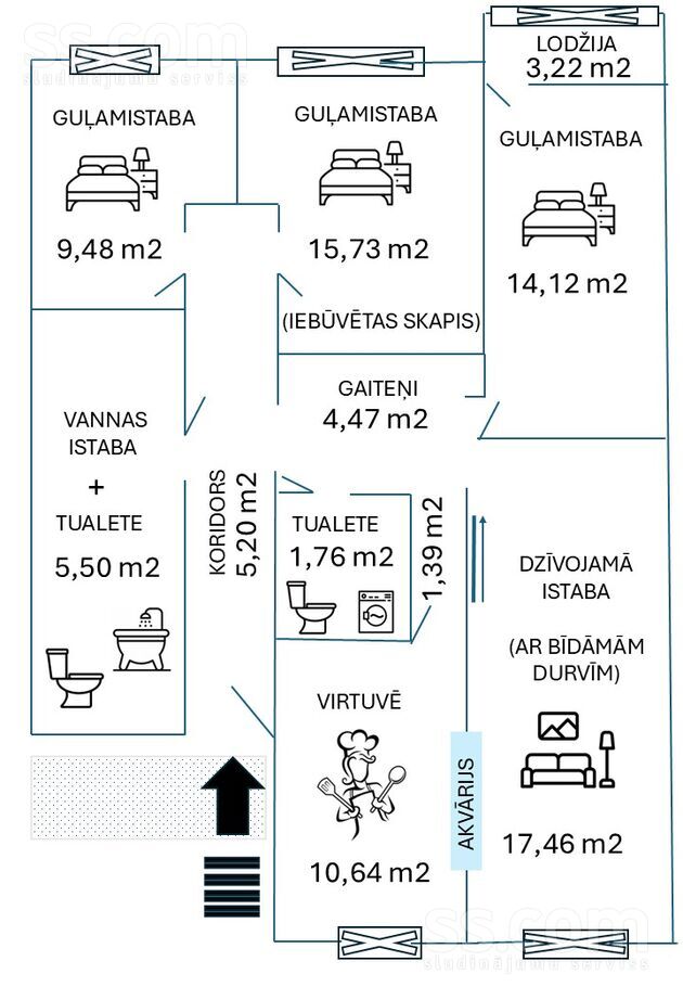 Institūta 13, Ulbroka, Rīgas rajons, Stopiņu nov. — dzivoklis
