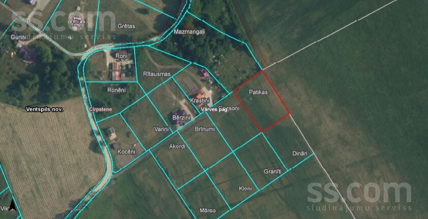 Patikas, Cirpstene, Ventspils un raj., Vārves pag. — zeme