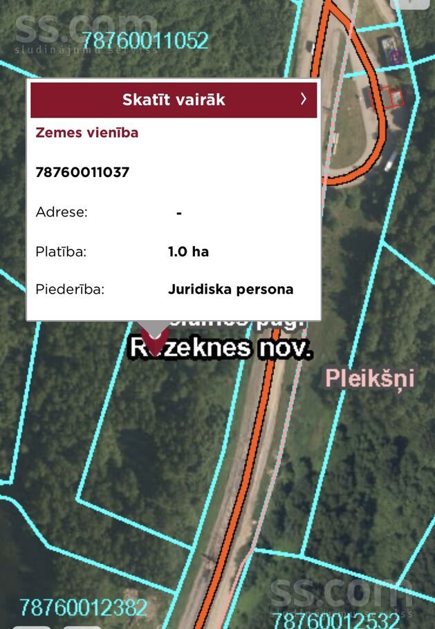 Pleikšņi, Rēzekne un raj., Ozolaines pag. — zeme
