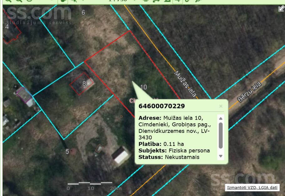 Muižas iela 10, Cimdenieki, Liepāja un raj., Grobiņas pag. — zeme