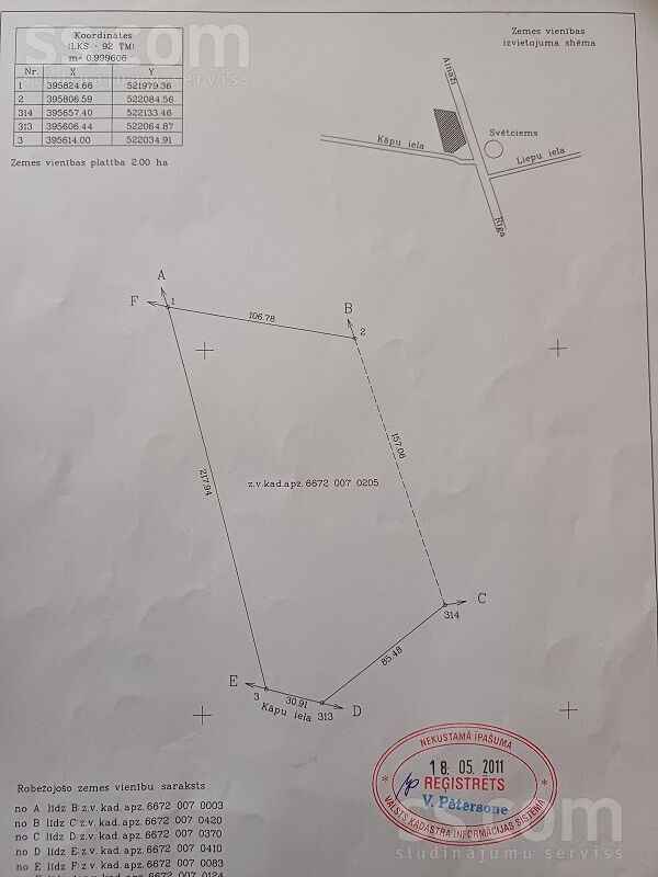 Lapsiņi, Svētciems, Limbaži un raj., Salacgrīvas l. t. — zeme