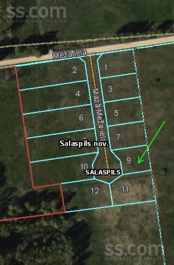 Mazā Meža 9, Rīgas rajons, Salaspils — zeme