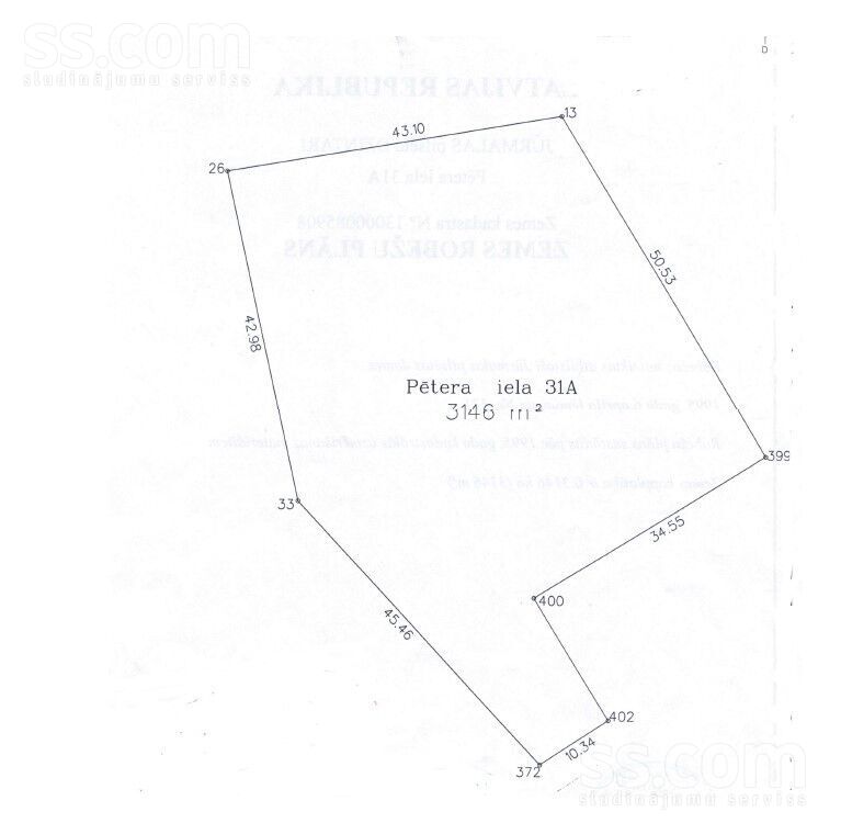Pētera iela, Jūrmala — zeme
