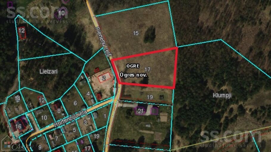 Pieneņu ceļš 17, Ogre un raj., Ogre — zeme