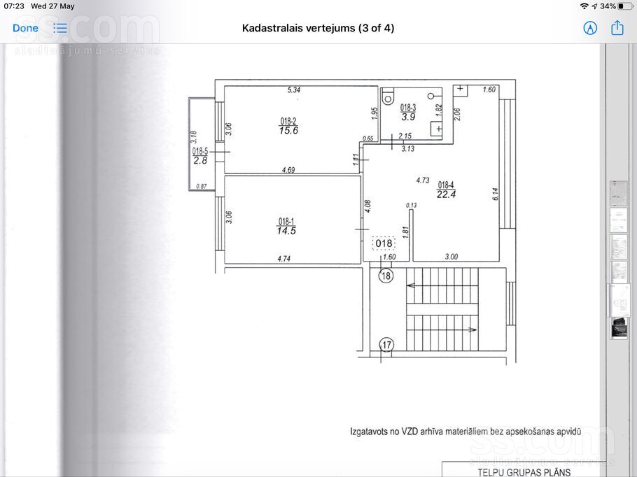 8 18, Jēkabpils un raj., Jēkabpils — dzivoklis