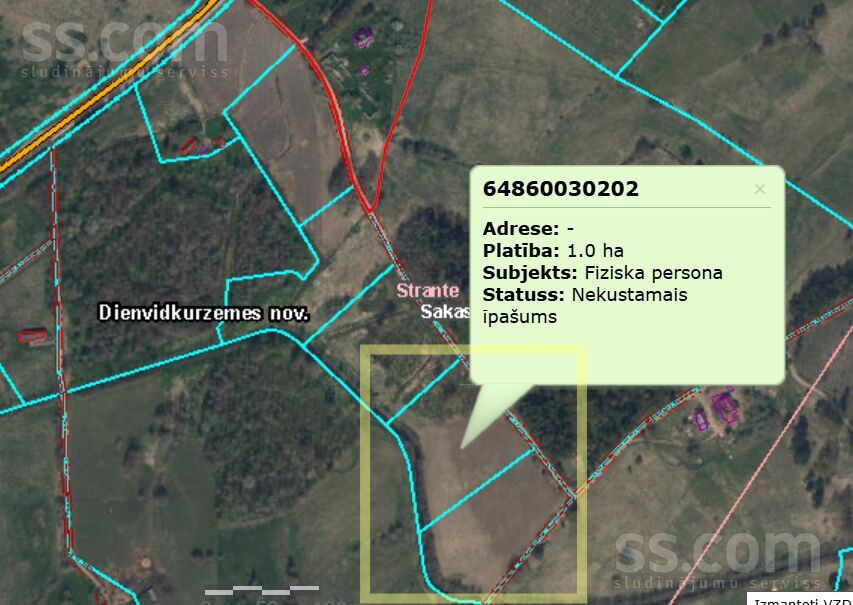 Strante, Strante, Liepāja un raj., Sakas pag. — zeme