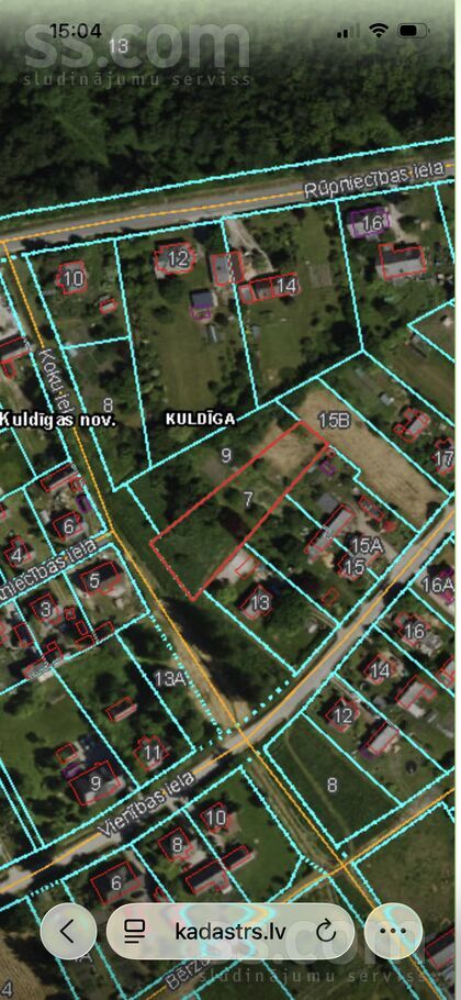 Celtniecības 7, Kuldīga un raj., Kuldīga — zeme