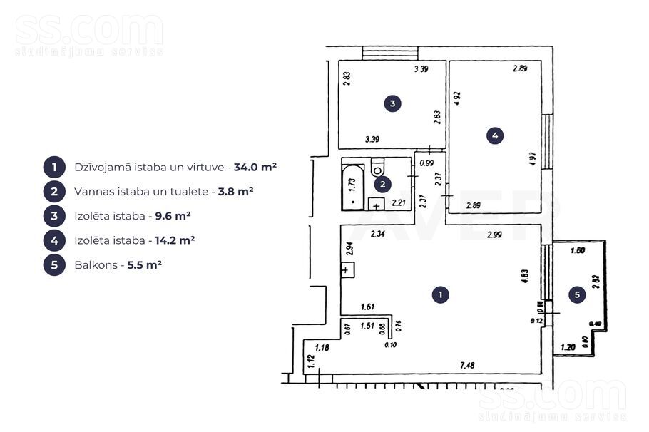 Ropažu 14 k-1, Rīga — dzivoklis