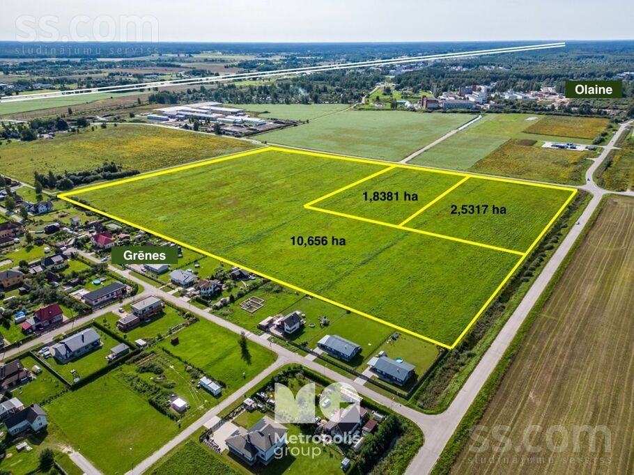 Upenieku - Jelgavas, Grēnes, Rīgas rajons, Olaines pag. — zeme