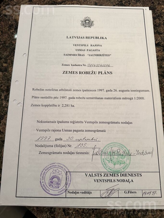 Jaunbirzītes, Usma, Ventspils un raj., Usmas pag. — zeme