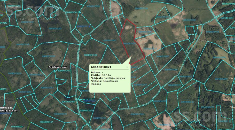 Alkšņu lauki, Krāslava un raj., Izvaltas pag. — zeme