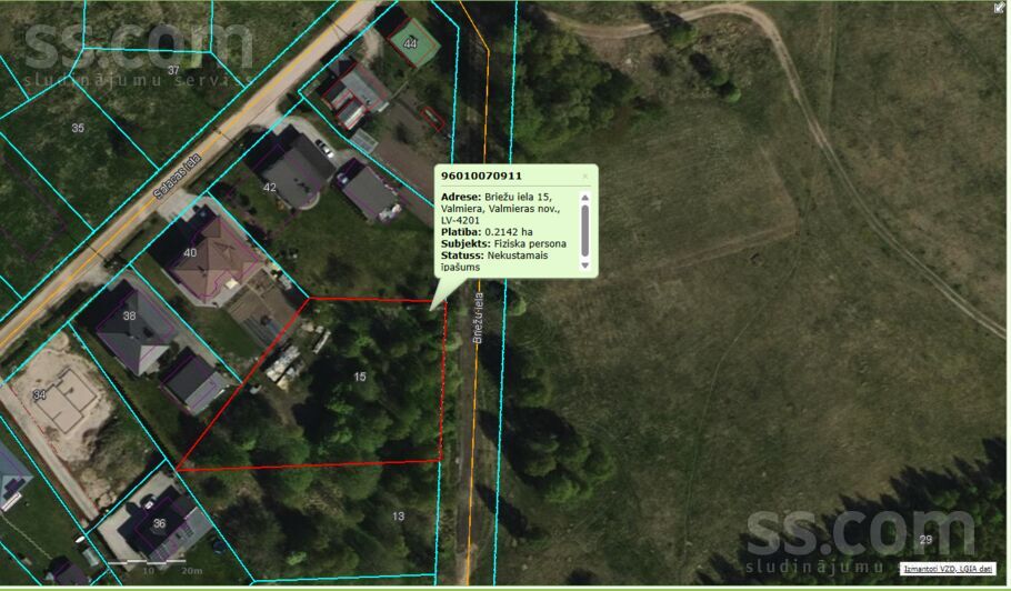 Briežu 15, Valmiera un raj., Valmieras pag. — zeme