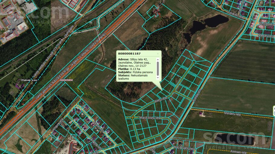 Siliņu iela 42, Lubauši, Rīgas rajons, Olaines pag. — zeme