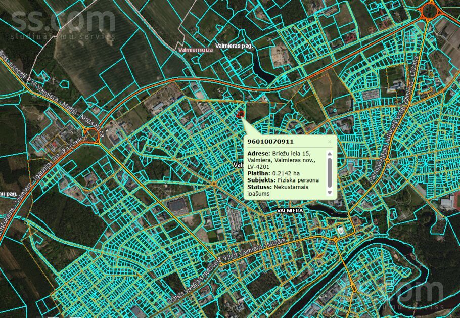Briežu 15, Valmiera un raj., Valmieras pag. — zeme