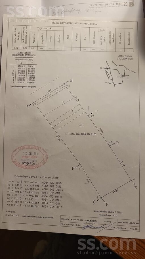 Pīkas; Audrupi, Iecava, Bauska un raj., Iecavas nov. — zeme