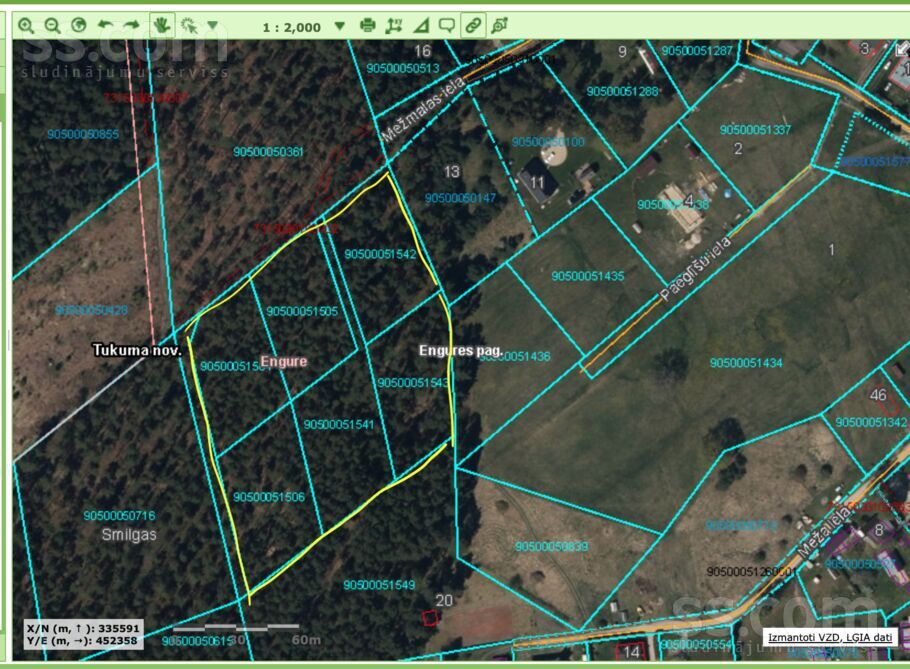 Mežmalas iela, Engure, Tukums un raj., Engures pag. — zeme