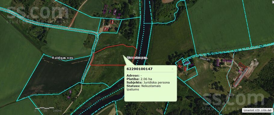 Upes Lāči, Vēršmuiža, Kuldīga un raj., Skrundas l. t. — zeme