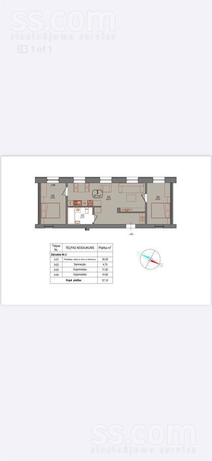 Talsu 3a, Ventspils un raj., Ventspils — dzivoklis