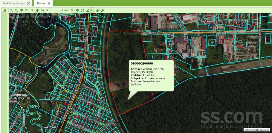 Viskaļu iela 139, Jelgava un raj., Jelgava — zeme