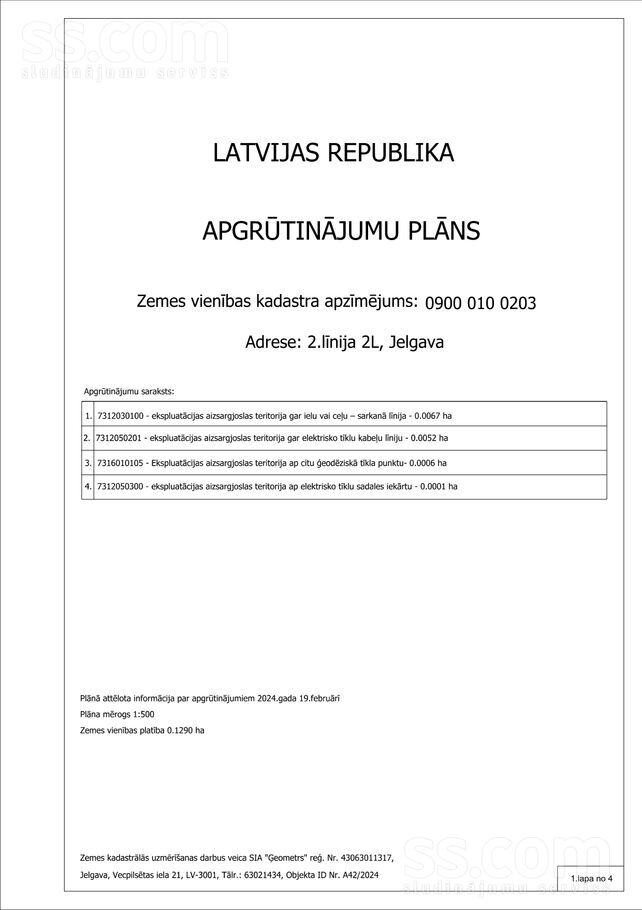 2.līnija 2l, Jelgava un raj., Jelgava — zeme