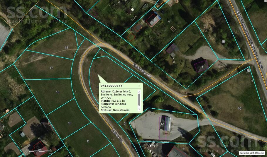 Dzērves iela 6, Valka un raj., Smiltene — zeme