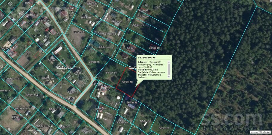 Bēršas 87, Valmiera un raj., Rencēnu pag. — zeme