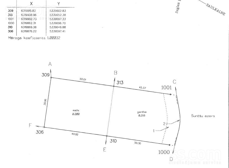 Mūrnieki, Sunīši, Rīgas rajons, Garkalnes nov. — zeme