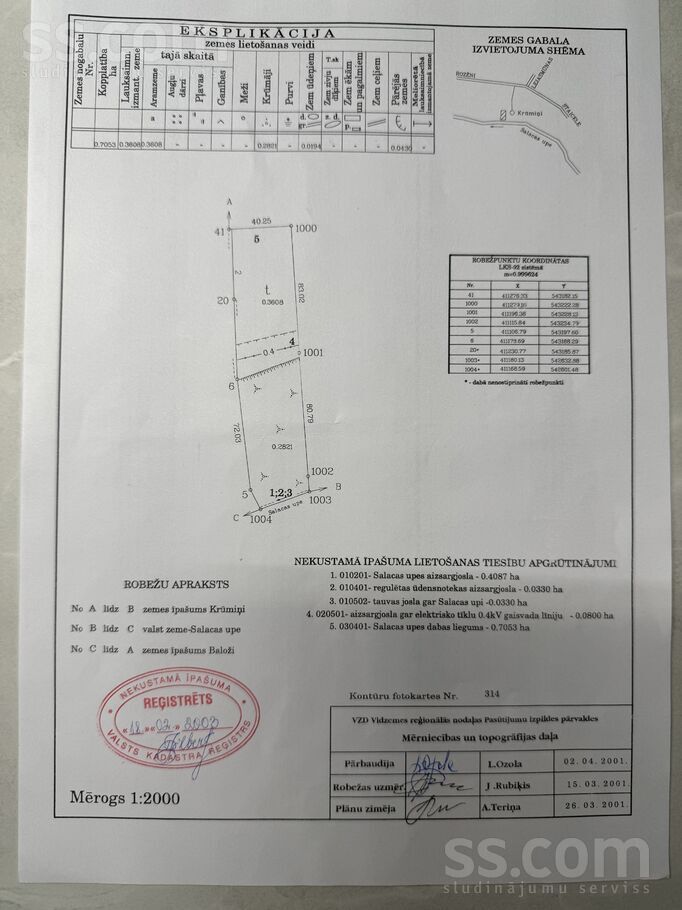 Īpašums Emši, Limbaži un raj., Staiceles l. t. — zeme