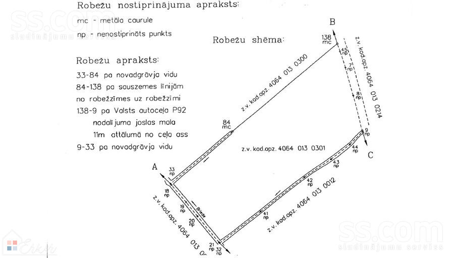 Jaunķezberi, Iecava, Bauska un raj., Iecavas nov. — zeme