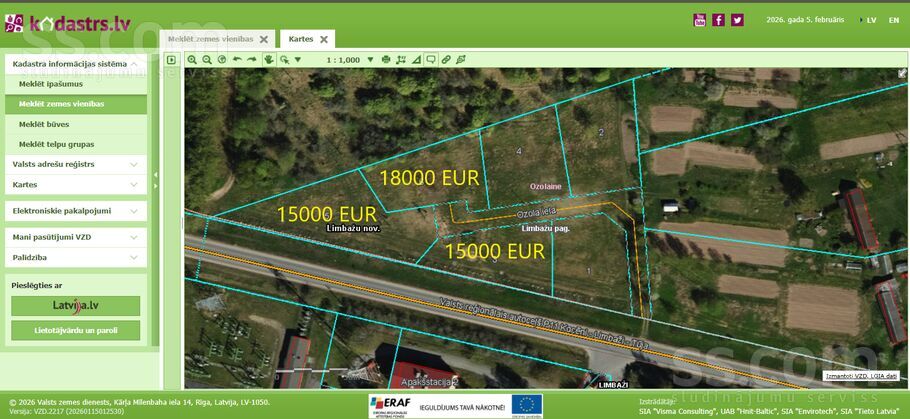 Ozola iela 6, Limbaži un raj., Limbaži — zeme