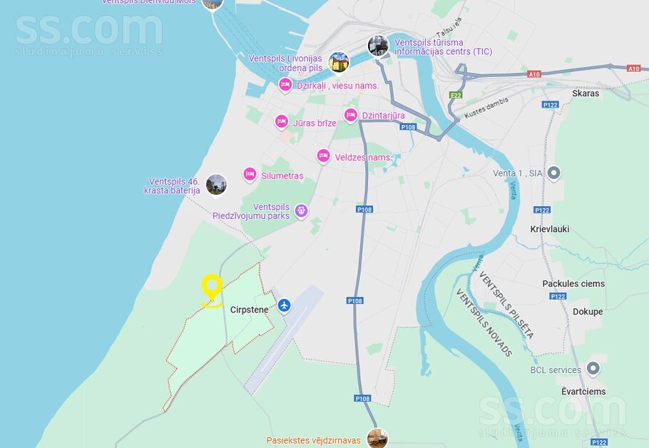 Cirpstene, Ventspils un raj., Ventspils — zeme