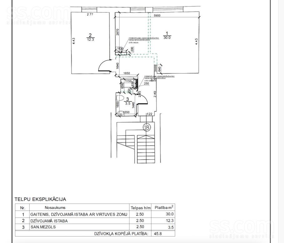 Saules iela 21b 18, Cēsis un raj., Cēsis — dzivoklis