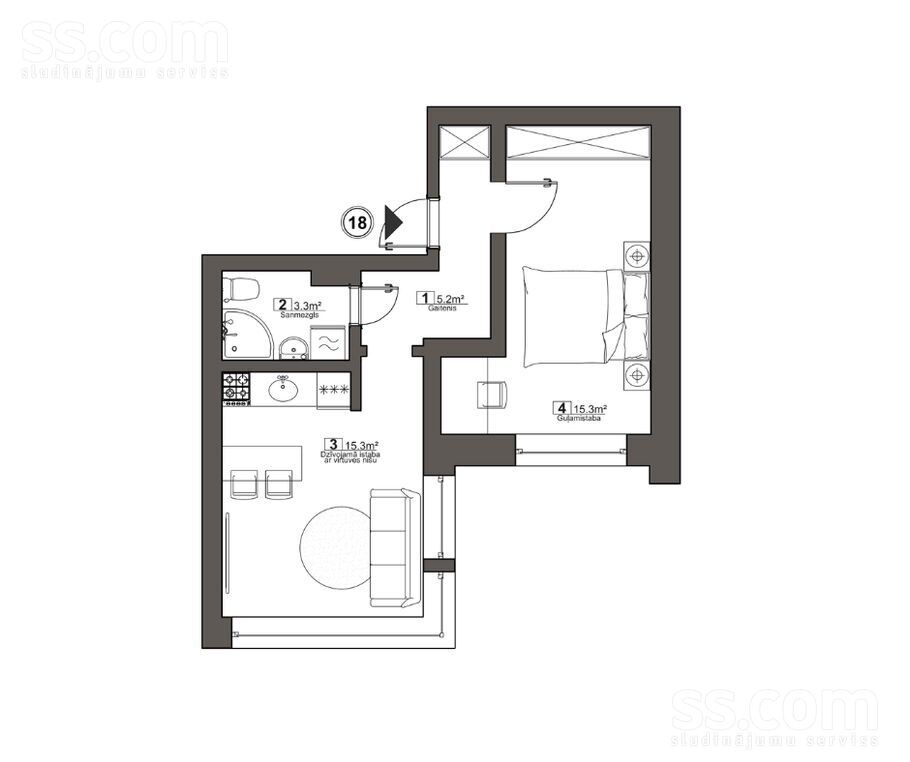 Ķemeru iela 58, Jūrmala — dzivoklis