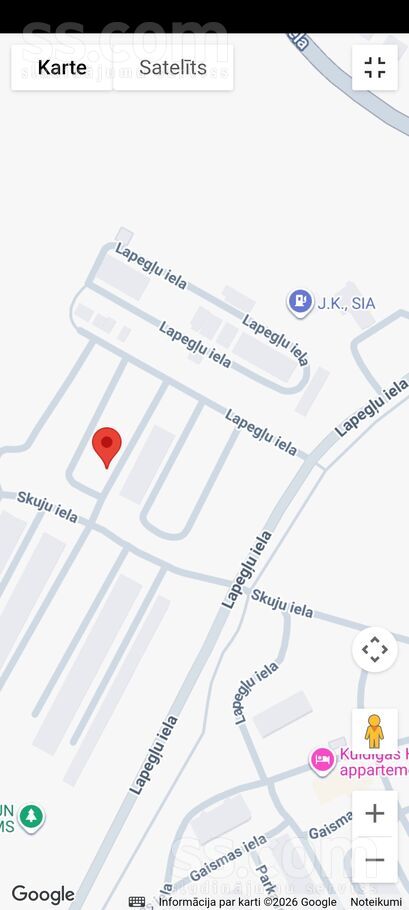 Lapeģļu iela, Kuldīga un raj., Kuldīga — telpa