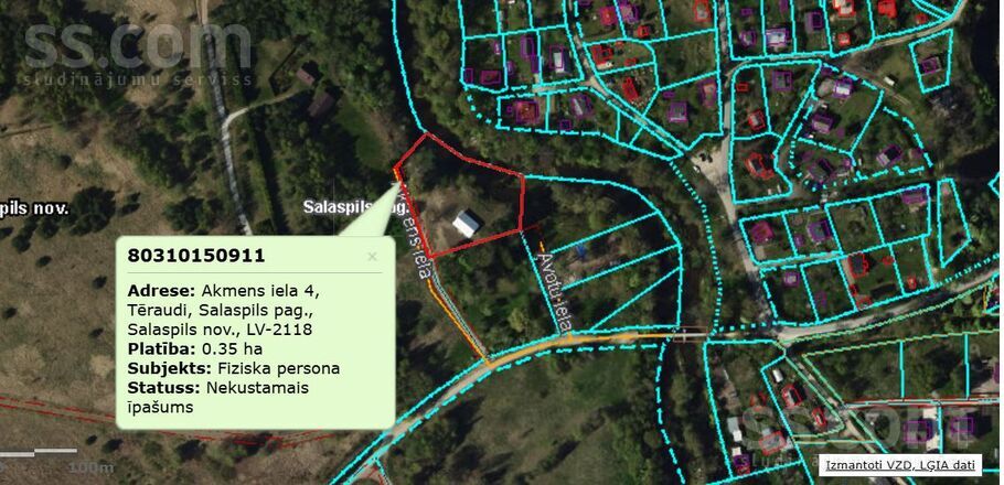 Akmens 4, Tēraudi, Rīgas rajons, Salaspils l. t. — zeme