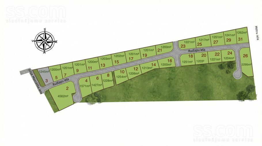 Rudlapu 2, Rīgas rajons, Salaspils — zeme