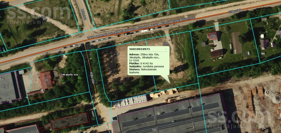 Zīlānu 70a, Jēkabpils un raj., Jēkabpils — zeme