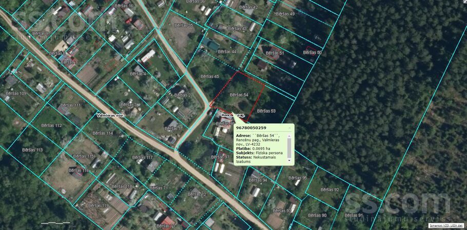 Bēršas 87, Valmiera un raj., Rencēnu pag. — zeme