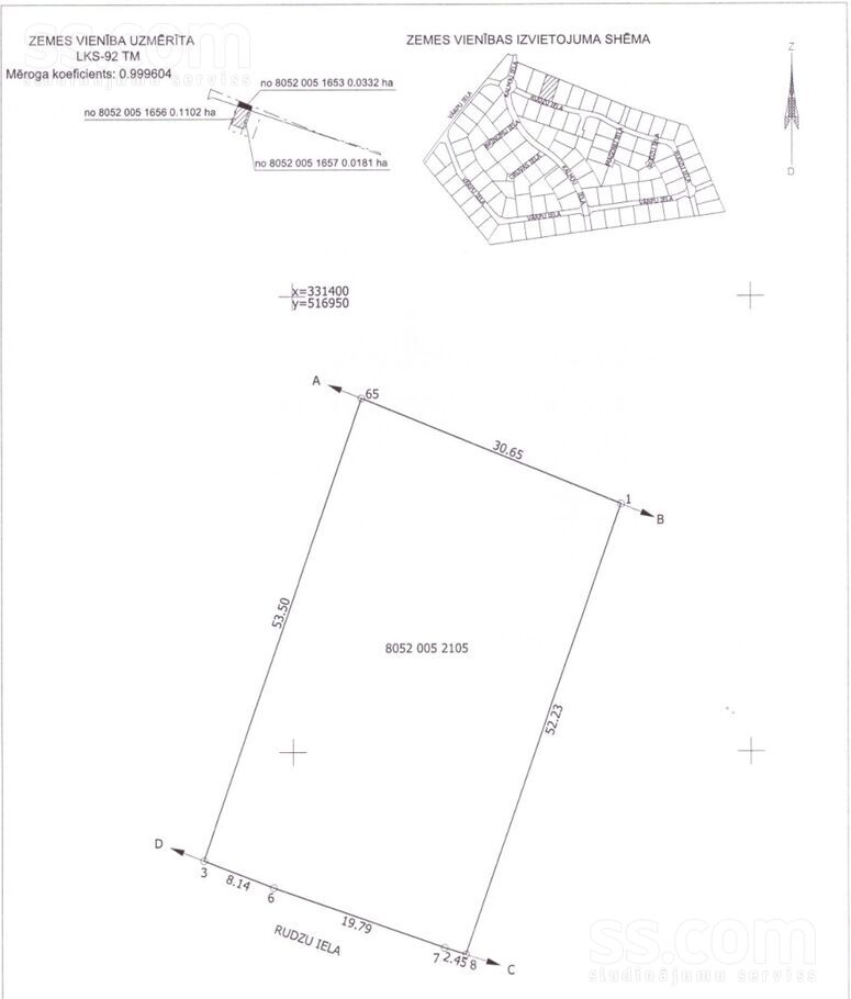 Rudzu iela 3, Carnikava, Rīgas rajons, Carnikavas nov. — zeme