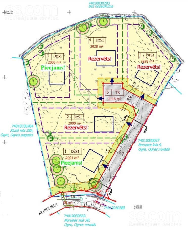 Klusā iela 26a, Ogre un raj., Ogre — zeme