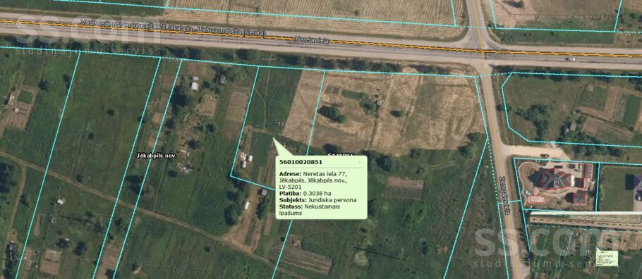 Neretas iela 77, Jēkabpils un raj., Jēkabpils — zeme