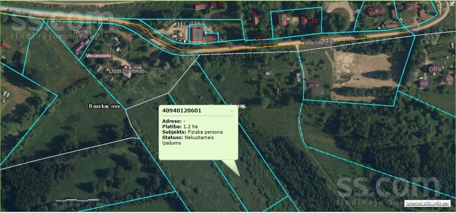 Stacijas iela, Vecumnieki, Bauska un raj., Vecumnieku pag. — zeme