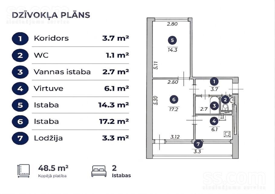 Ceriņu iela 42, Jūrmala — dzivoklis