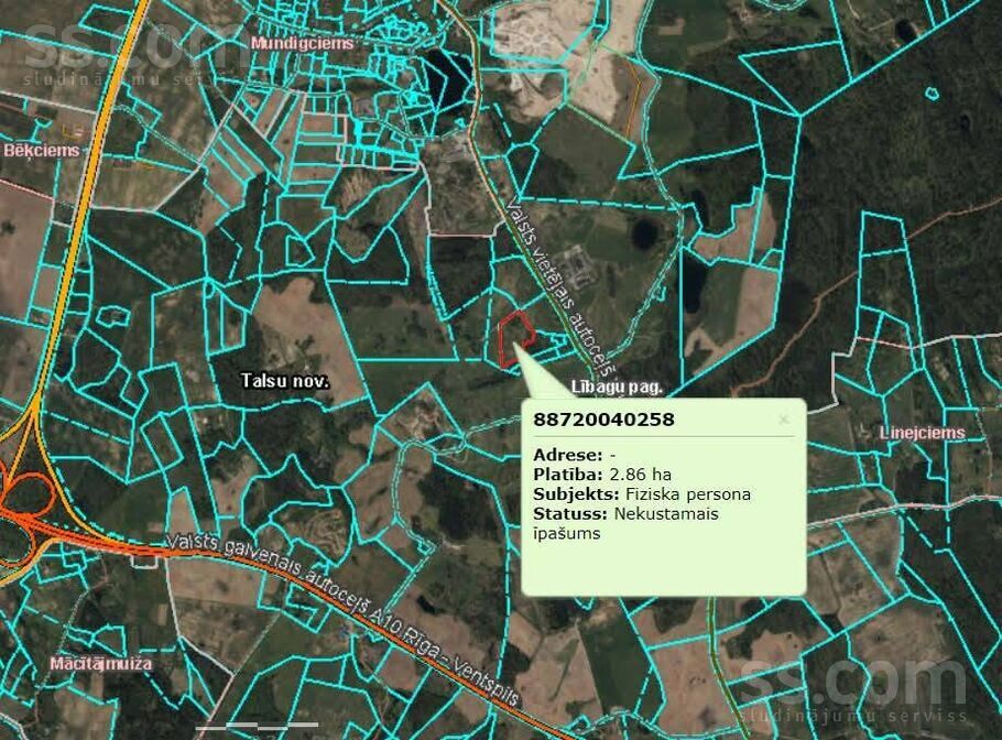 Piekūni, Mundigciems, Talsi un raj., Lībagu pag. — zeme